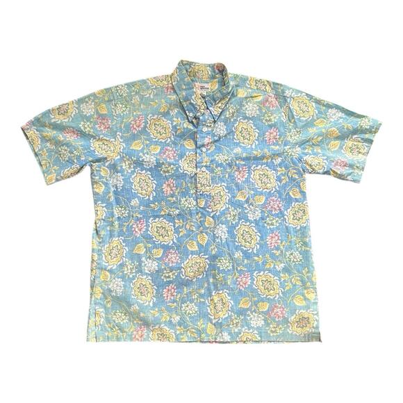 Vintage Reyn Spooner Hawaiian Shirt XL Reverse Print Floral Made in Hawaii 34945 - Picture 1 of 7